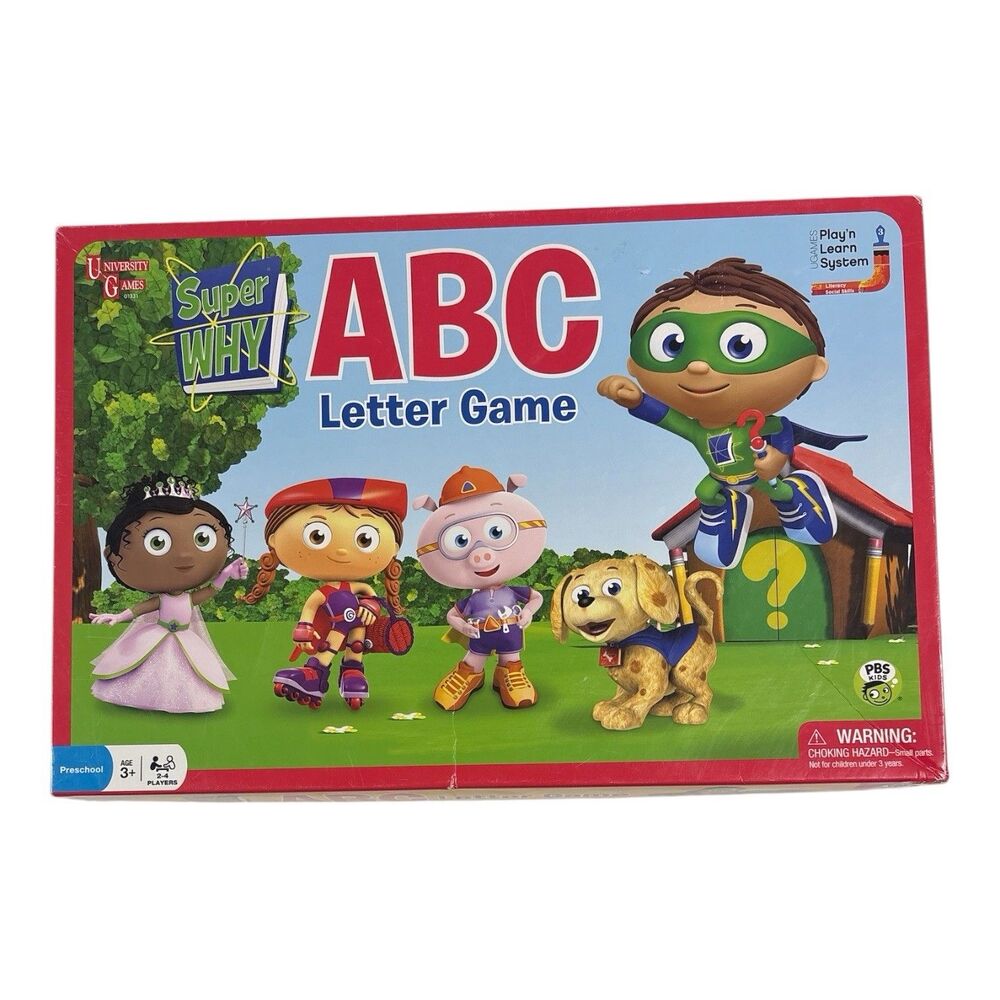 PBS Kids SUPER WHY ABC Letter Board Game Preschool Age 3+ Parts COMPLETE
